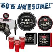 Vintage Dude 50th Birthday Party Kit